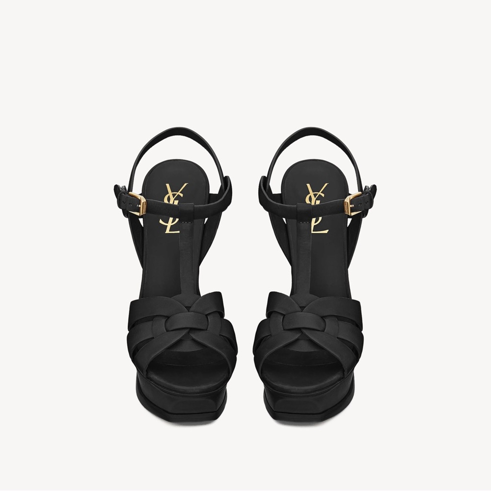 TRIBUTE PLATFORM SANDALS IN SMOOTH LEATHER